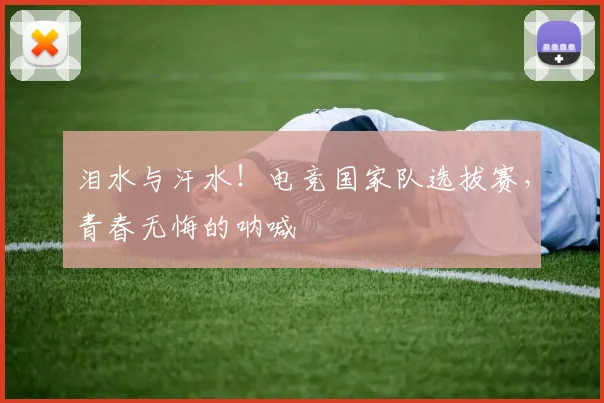 泪水与汗水！电竞国家队选拔赛，青春无悔的呐喊